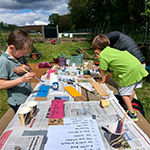 Boys organising the plantations