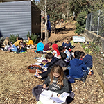 students gardening at Campus des Nations