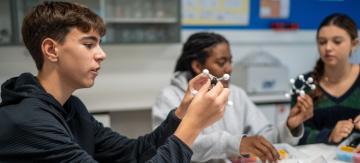 Students in science class